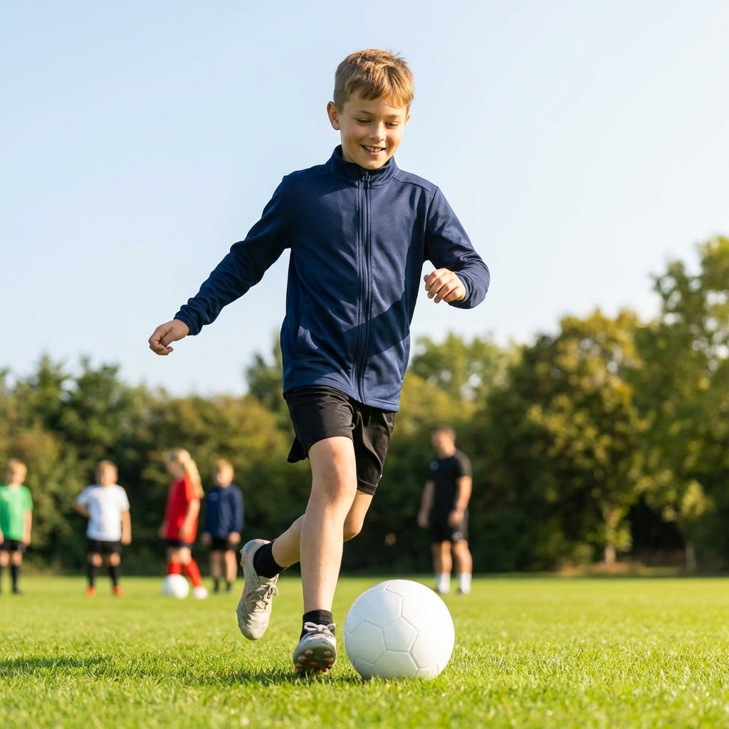 Kids' full zip sports jacket for training and casual wear