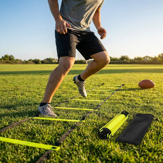 Speed agility ladder with fluorescent yellow rungs for football training - product detail