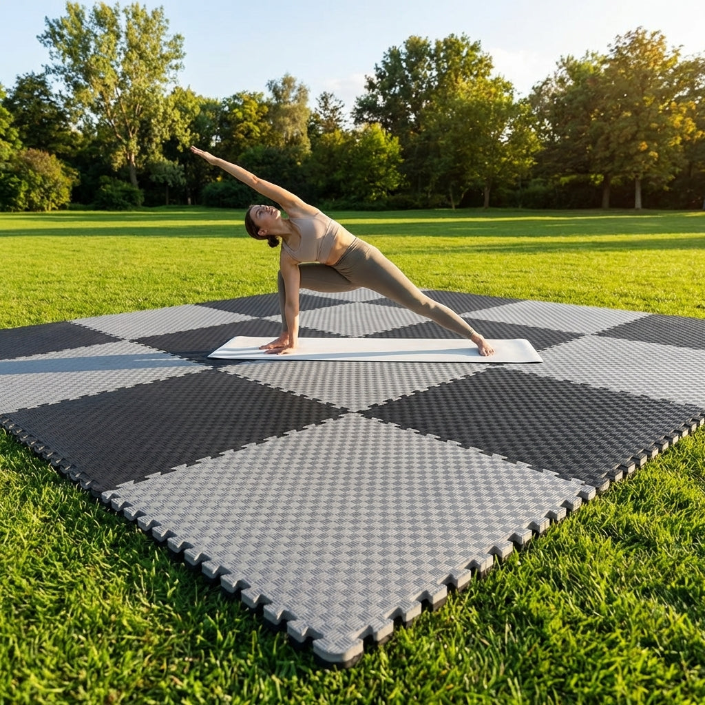 Reversible Jigsaw Foam Gym Mats made of durable EVA & PE Foam