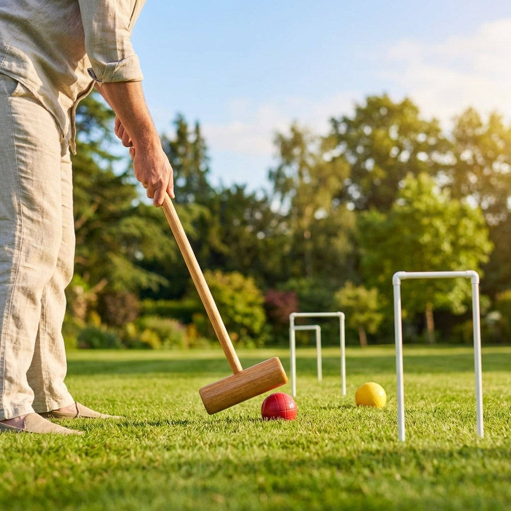 Senior Pro Croquet Set with colourful balls for garden use