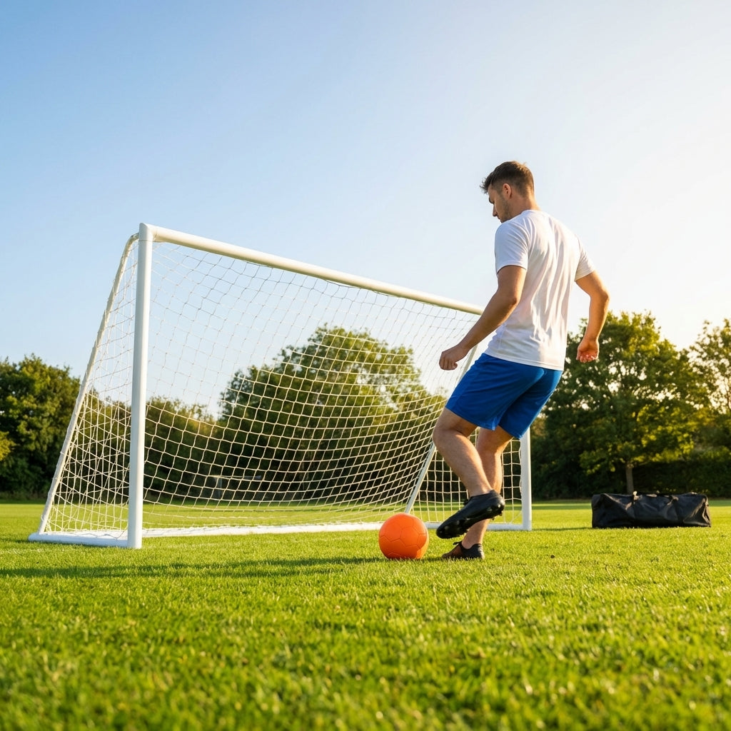 Football Goal Post 12ft x 4ft Durable PVC for Garden