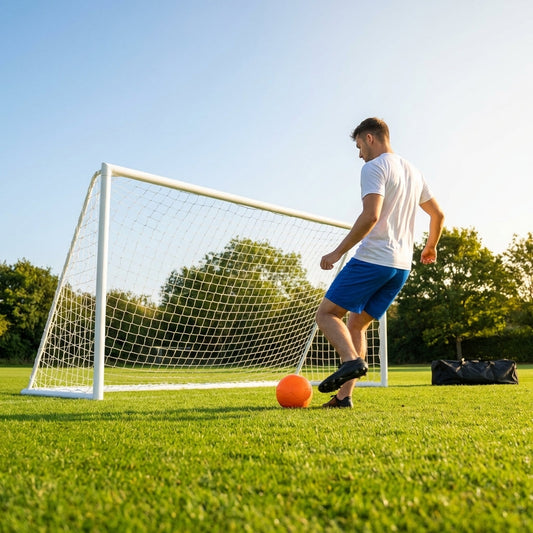 Football Goal Post 12ft x 4ft Durable PVC for Garden