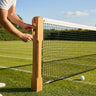 Wooden Tennis Posts – Hand Carved Oak – Brass Winder Mechanism – Professional Courts