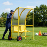 Sports team shelter with aluminium frame and multiple colour options