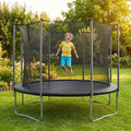 Trampoline jumping mat in black, high-performance fabric for garden trampolines