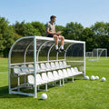 Aluminium team shelter with 16/22 seats for sports venues
