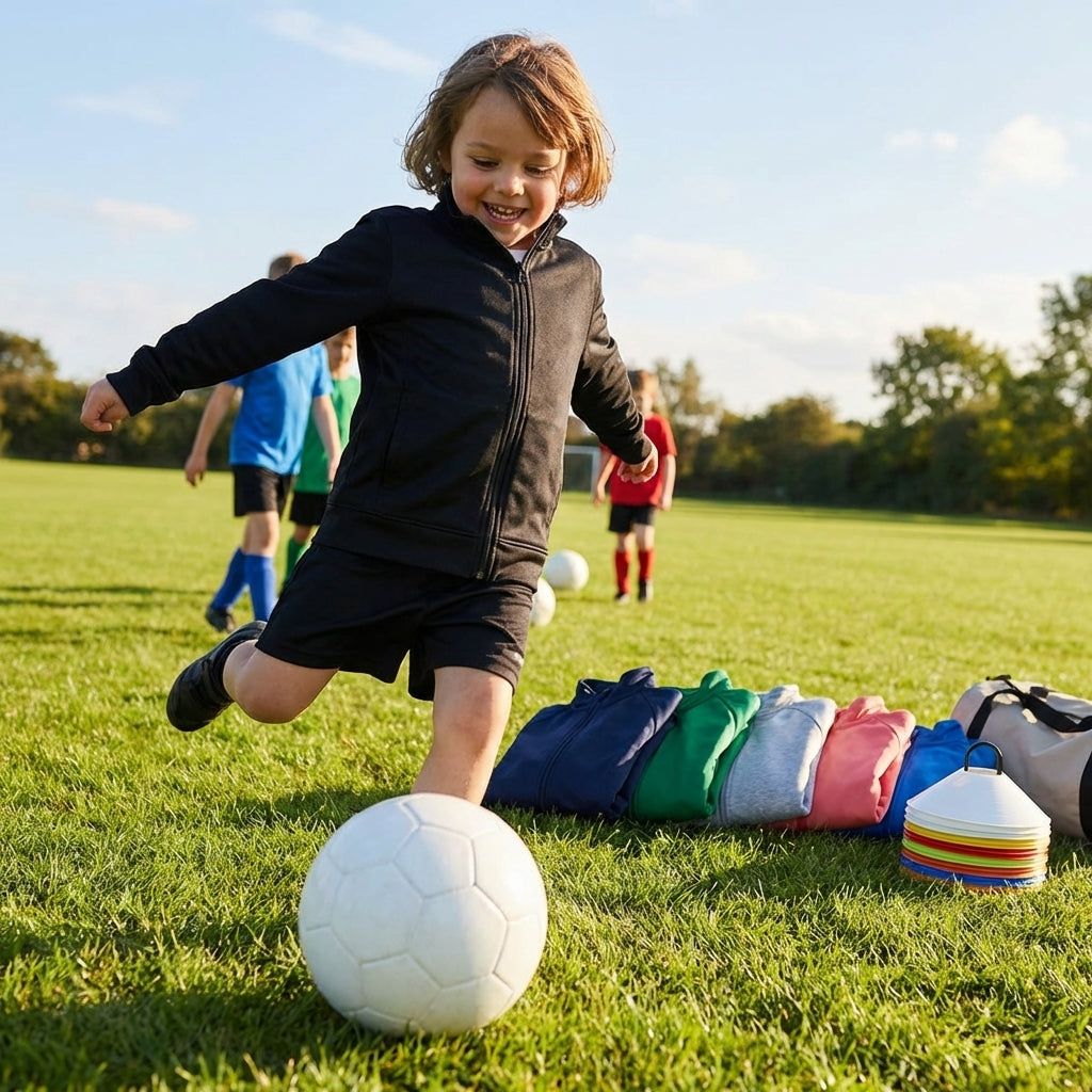 Kids' full zip sports jacket for training and casual wear
