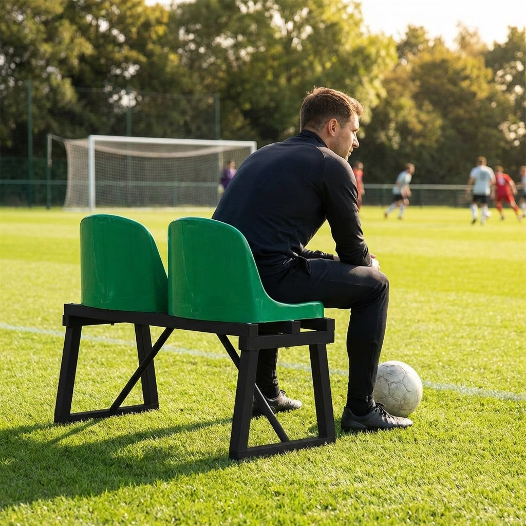 Aluminium sports bench with HDPE seats for indoor and outdoor use