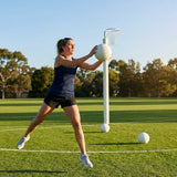 Match netball featuring hand-stitched latex bladder