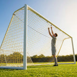 Football goal nets 24 x 8 ft, durable HDPE for clubs and schools