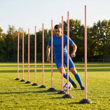Slalom training poles in vibrant colours for sports practice