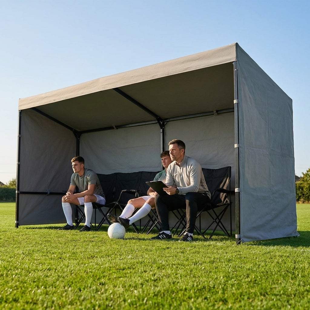 Portable team shelter in 10 colours with steel frame for sports events