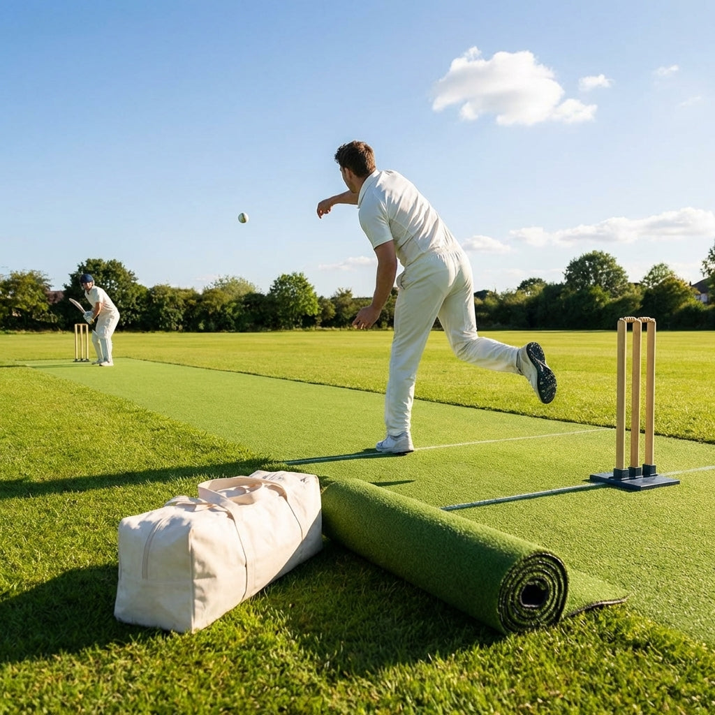 Green cricket matting for garden and club use