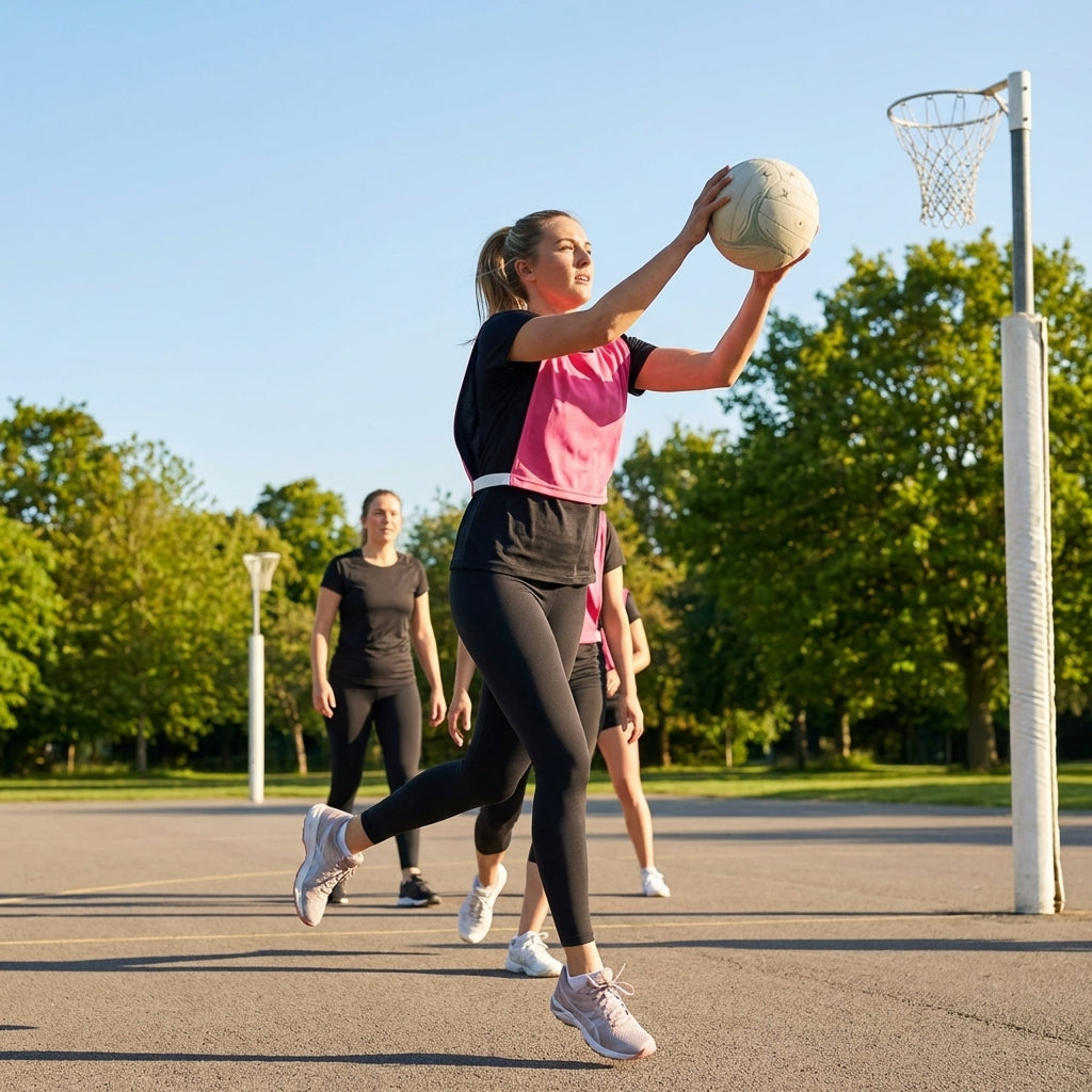 Reversible netball bibs in various colours and sizes for sports teams