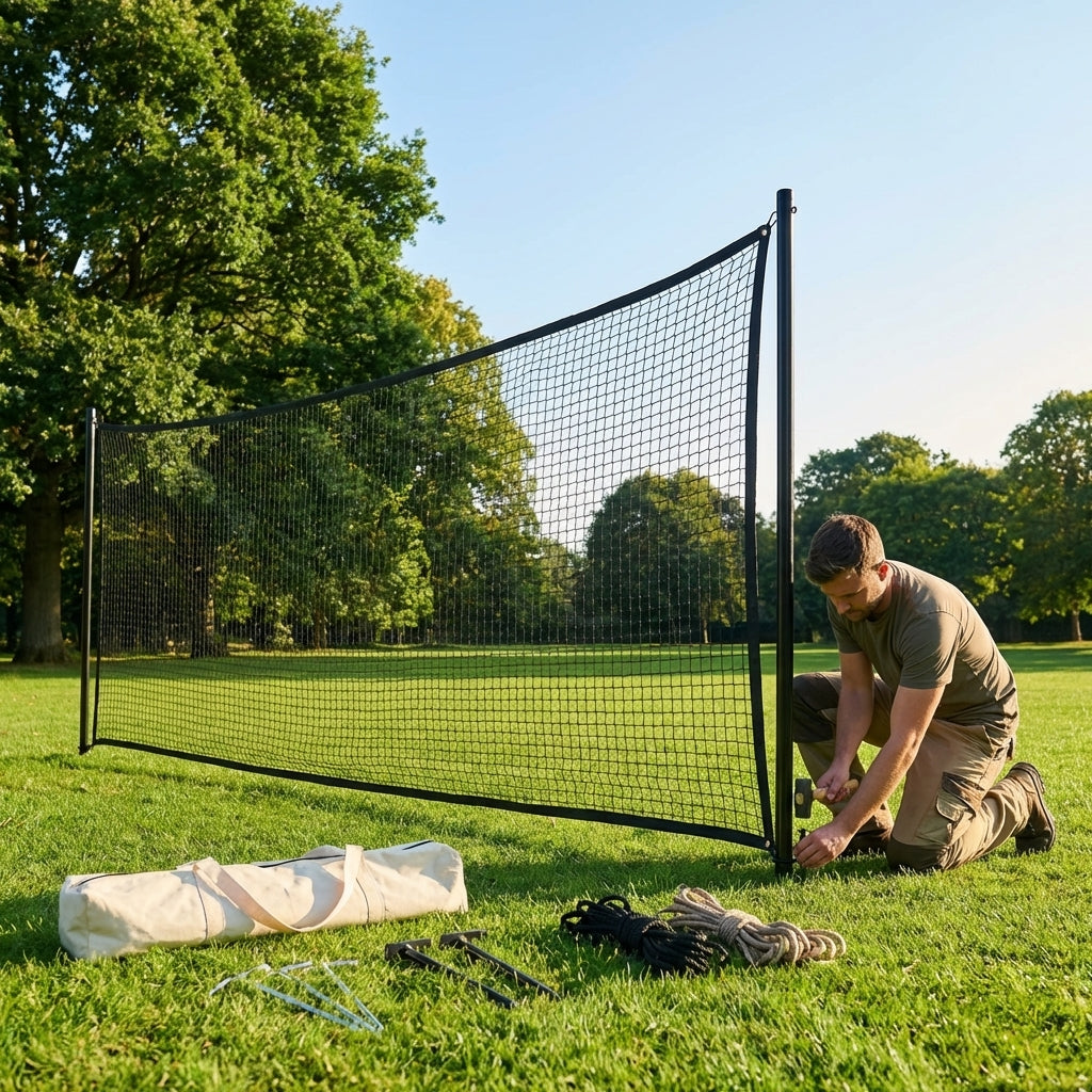 Removable anti-litter net system with steel posts