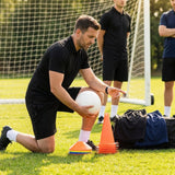 Breathable polyester coaches' shorts in black and navy