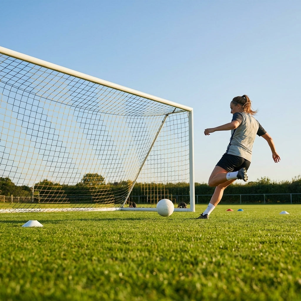 Multi-colour football goal nets for full-size goals