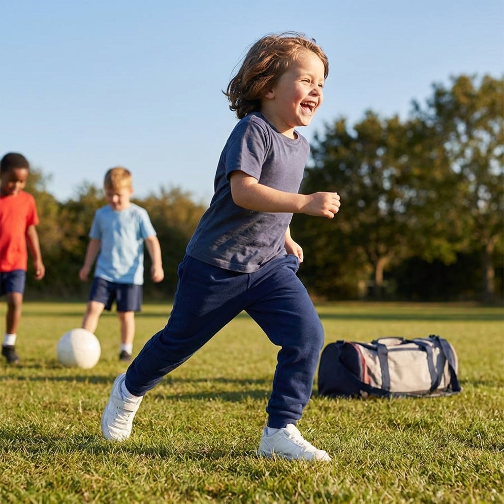 Junior tracksuit bottoms made from lightweight polyester