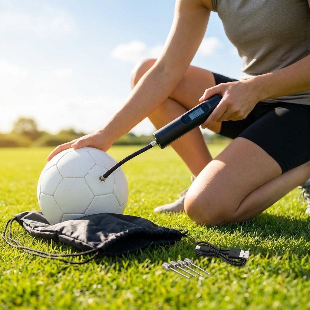 Electric ball pump with LED display for sports equipment