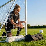 12 x 6ft football goal net made of HDPE for junior goals