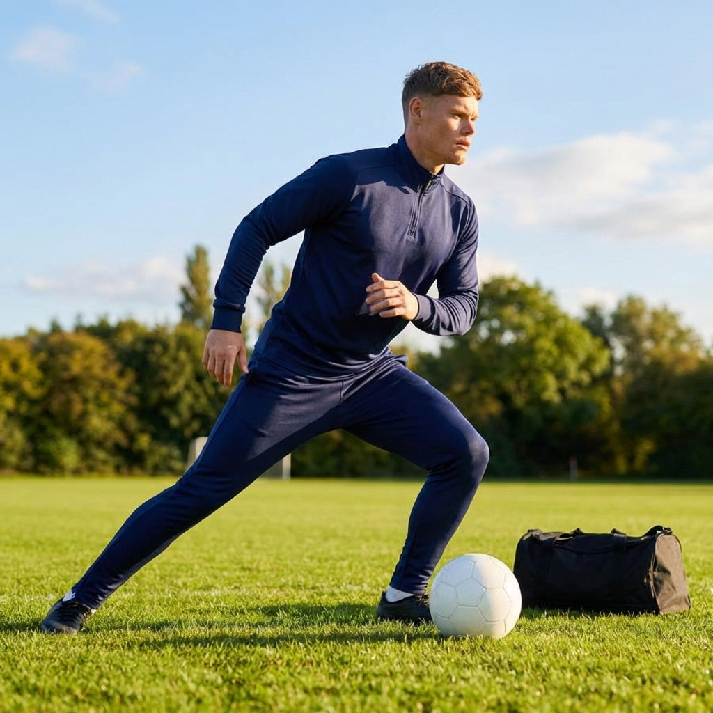 Men's quarter zip tracksuit in lightweight polyester