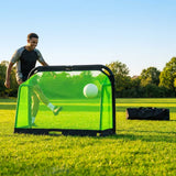 Beach football goal with fluorescent net and aluminium frame