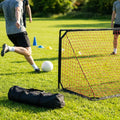 Folding football goal with aluminium frame and high-impact net