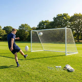 Aluminium Rugby & Football Goal in white, perfect for junior sports
