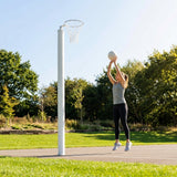 Netball posts with aluminium construction and adjustable height