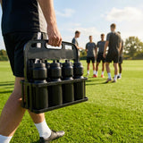 Set of 10 BPA-free 750ml sports water bottles with foldable carrier