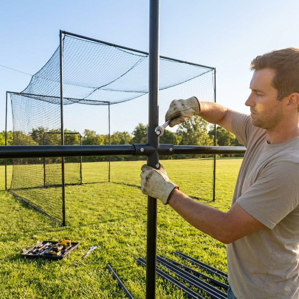 Replacement cage parts for baseball and cricket cages made from galvanised steel
