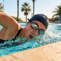 Training swimming goggles for adults with mirrored lenses