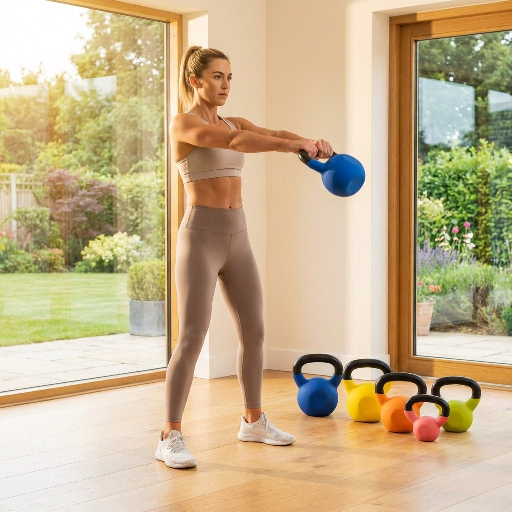 Neoprene kettlebells in various weights and colours for home and gym use