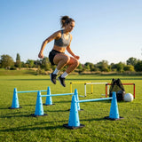 Tri cone hurdles set for sports training available in multiple colours