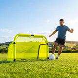 Beach football goal with fluorescent net and aluminium frame