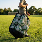 Football carry bag with 12 footballs, durable mesh