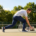 Men's tracksuit bottoms made from 100% polyester, available in six sizes