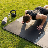 Rubber gym flooring mats, 50cm x 50cm, recycled rubber