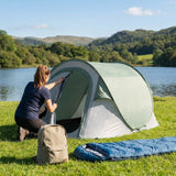6-man camping tent with waterproof polyester for outdoor use