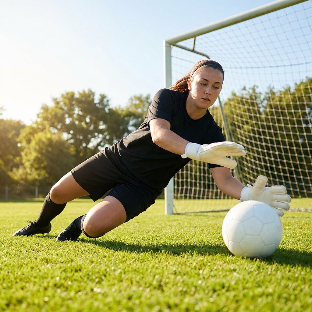 Women's Goalkeeper Kit with shirt, shorts, and knee-high socks