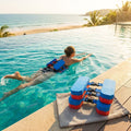 Flotation belt for children made of EVA foam in blue and red