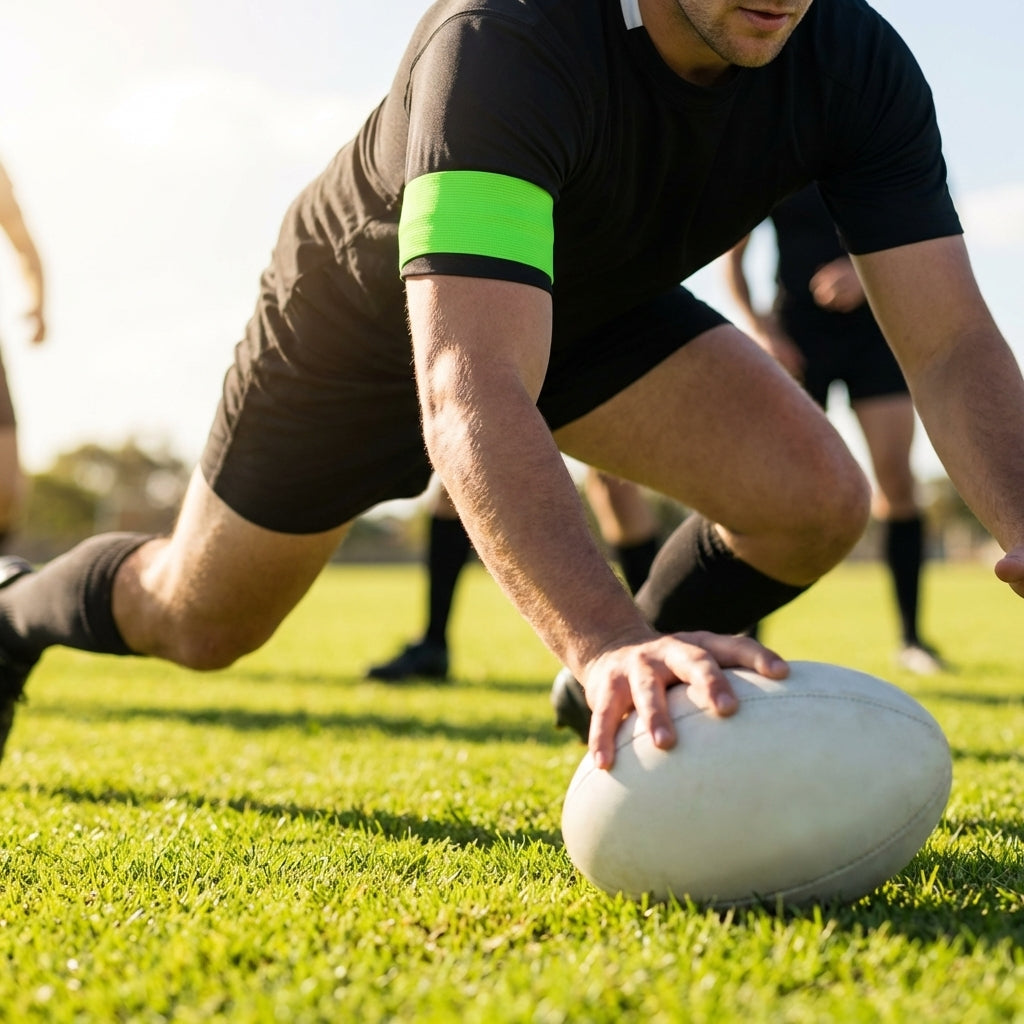 Rugby captains armband in various colours made from nylon elastic