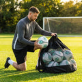 Football carry bag with 12 footballs, durable mesh