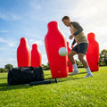 Inflatable football mannequins available in multiple sizes for training use