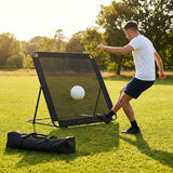 Large football rebound net with galvanised steel frame for training