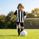 Junior football shirt in black and white stripes, sportswear