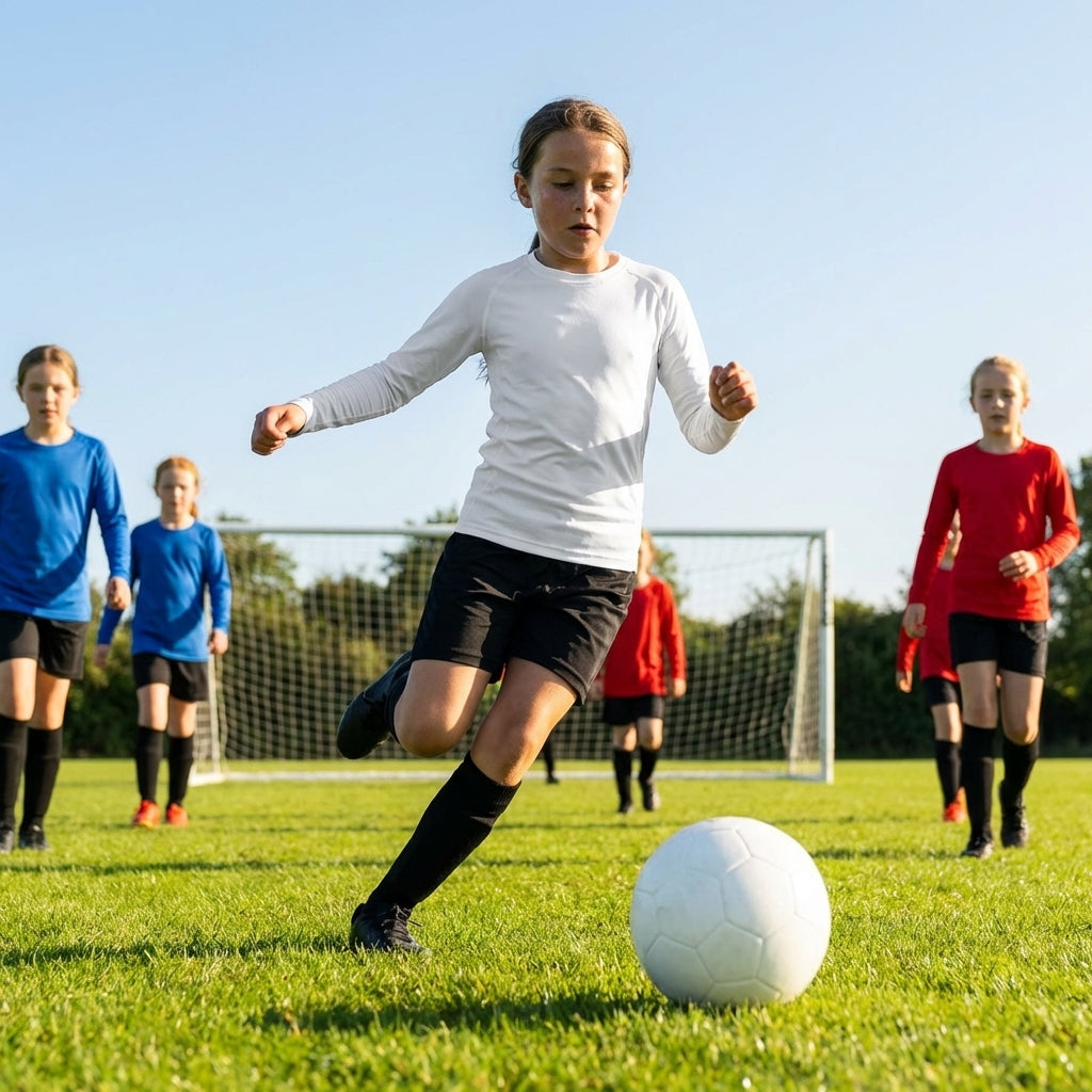 Junior girls' base layer long sleeve top in various colours