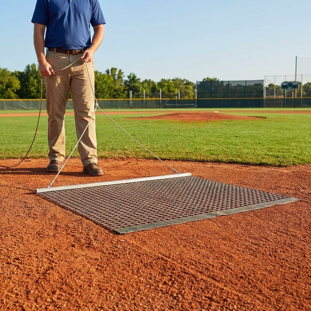 Aluminium Baseball Field Drag Mat, available in Standard and Heavy Duty styles
