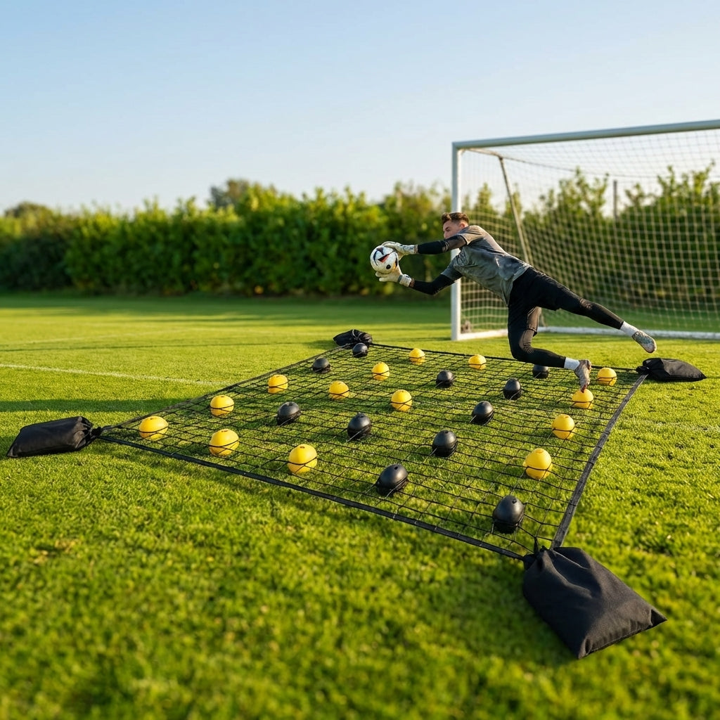 Goalkeeper ball deflector for indoor and outdoor training