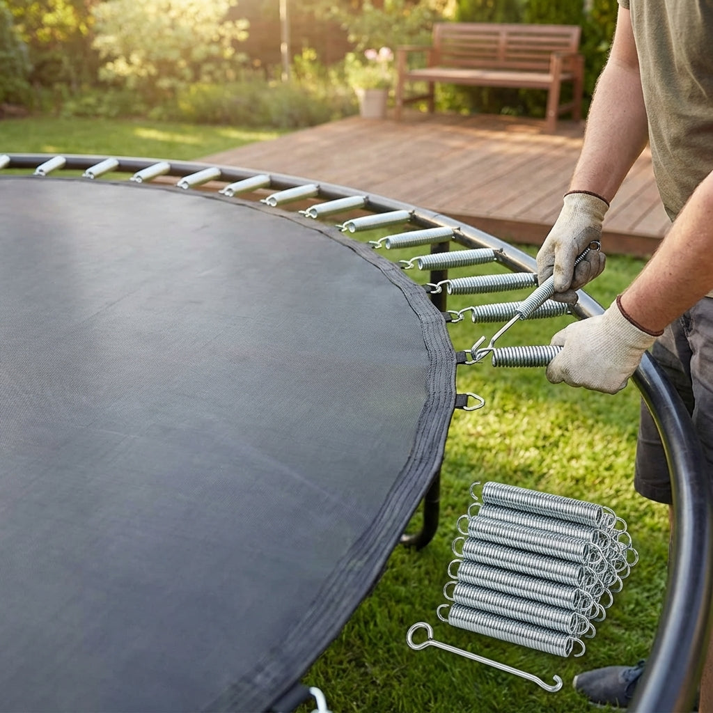 Pack of 50 galvanised steel trampoline springs for outdoor use